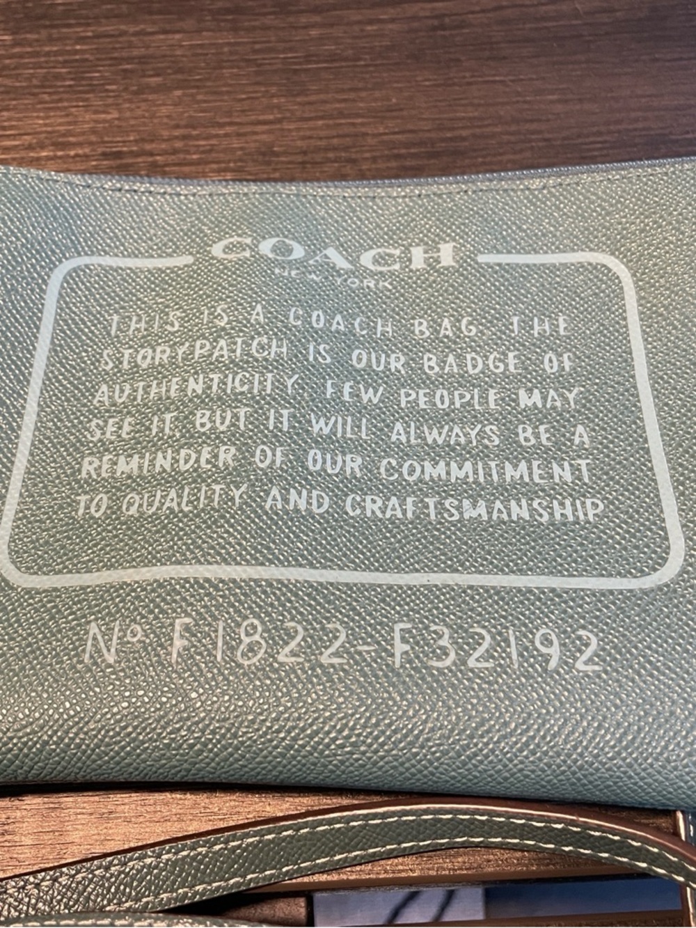 Coach Classic Brown Signature Canvas ReversibleTote with Teal Wristlet. - Picture 3 of 8